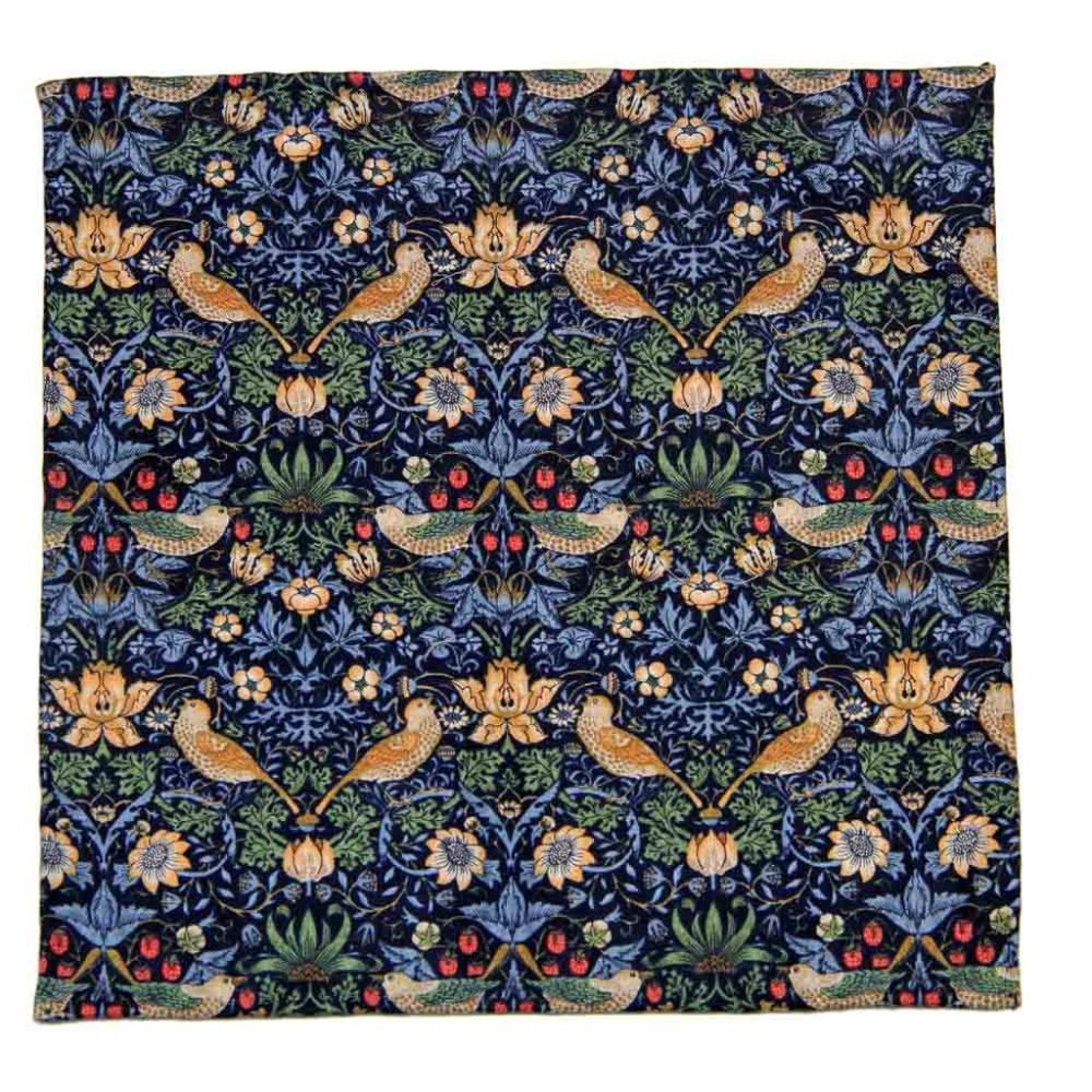 NEW Hand Stitched Cotton Pocket Square Strawberry Thief Floral Pattern Men's